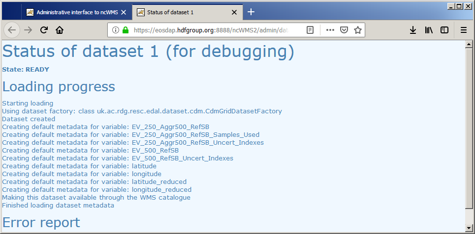 ncWMS LOADING status page